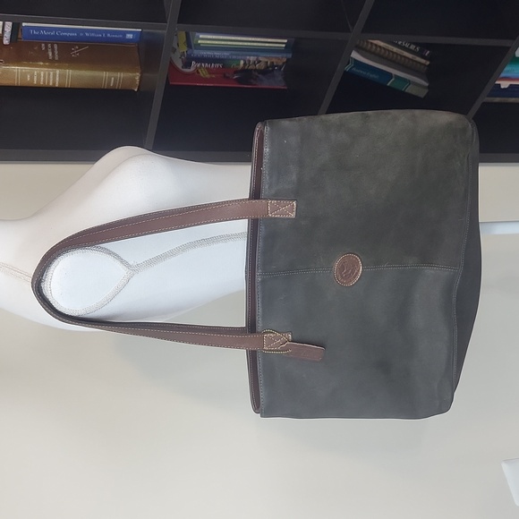 COLDWATER CANYON Black Leather Tote Bag - Picture 1 of 16